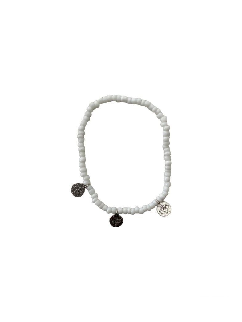 bracelet white coins - silver