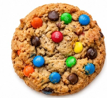 Jumbo M&M Chocolate Chip Cookie