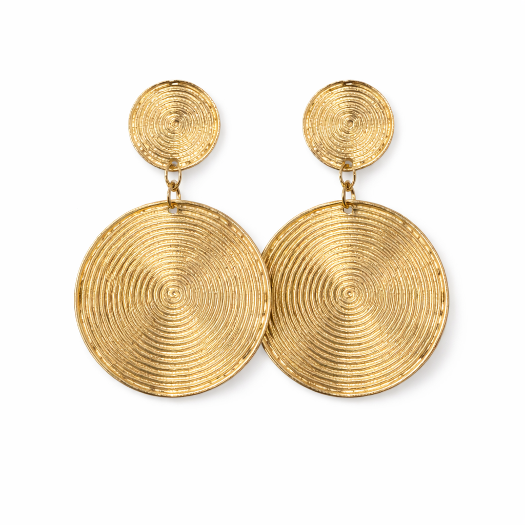 Vergulde Ronde Oorbellen