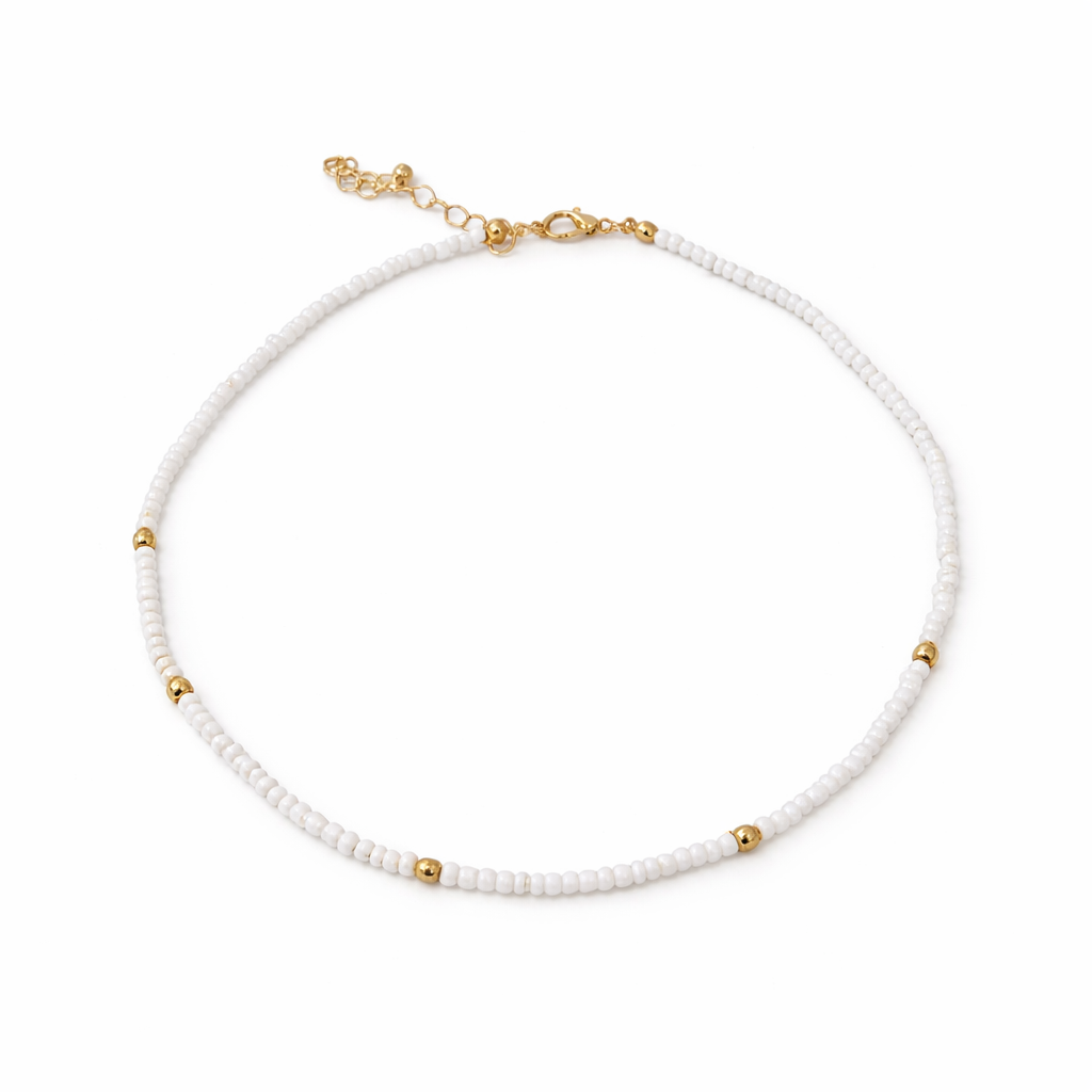 Witte Rijstkraal Ketting