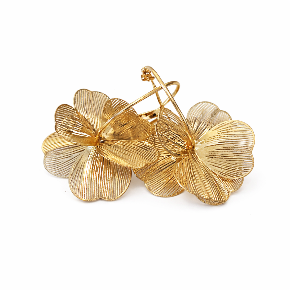 Vergulde Bloemenkrans Oorbellen