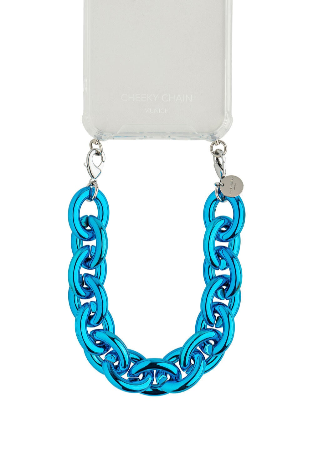 Telefoonketting kort - Handle Chunky Metallic - Metallic Blauw