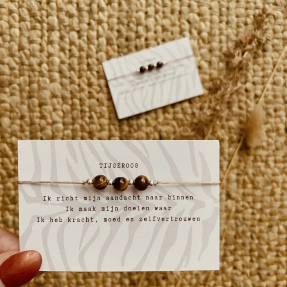 Armband Edelstenen Affirmatie - Tijgeroog