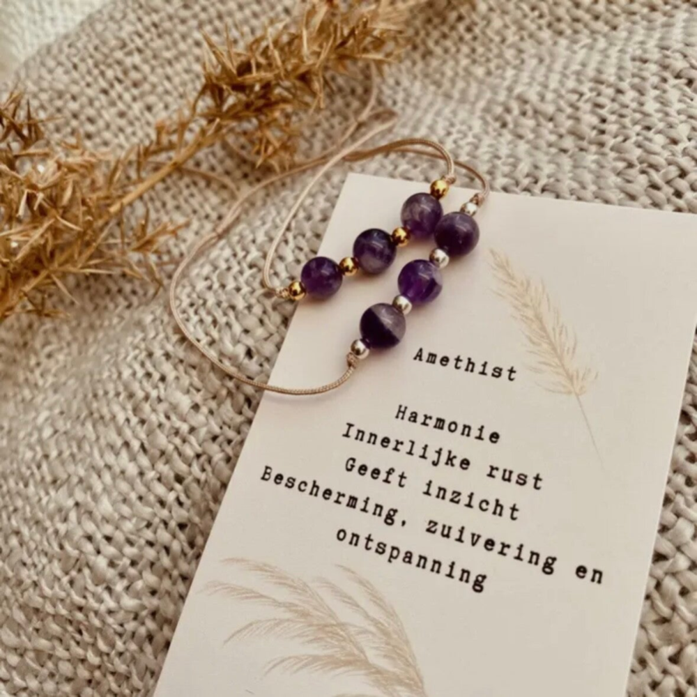 Armband Edelstenen Affirmatie - Amethist