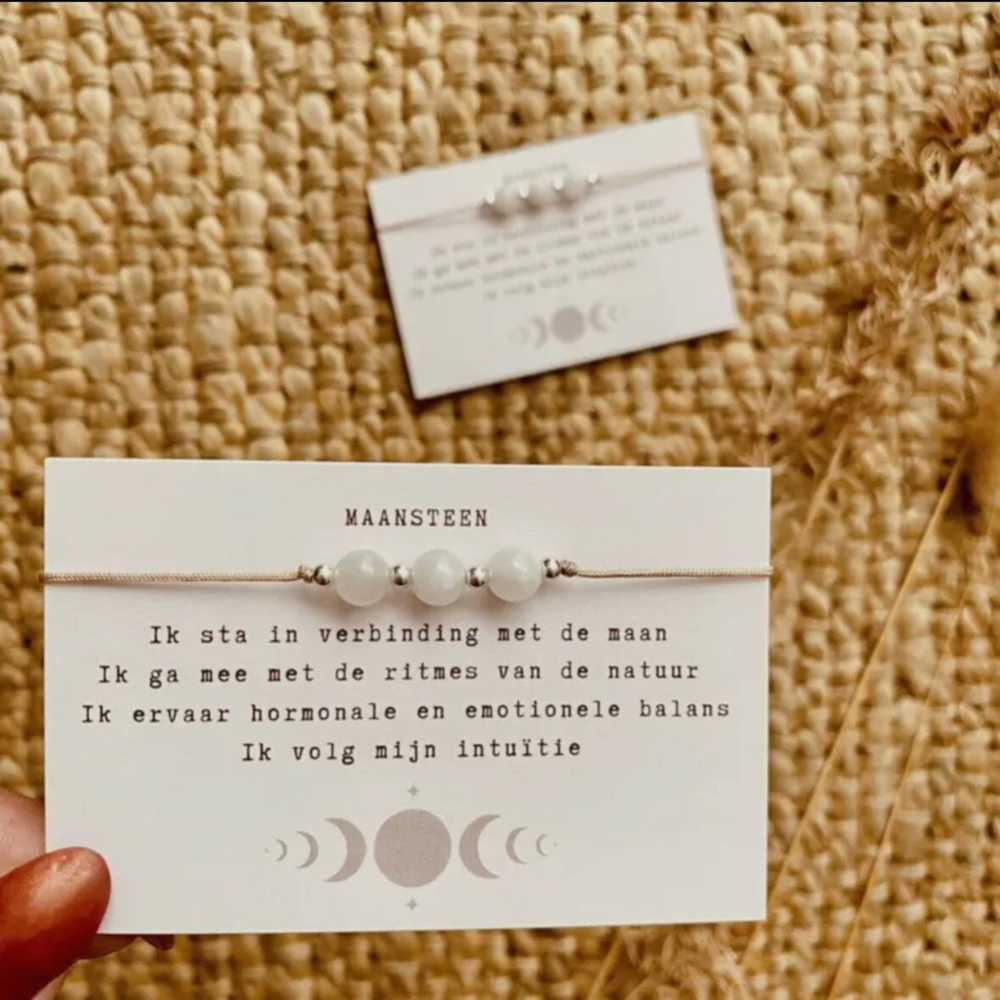 Armband Edelstenen Affirmatie - Maansteen