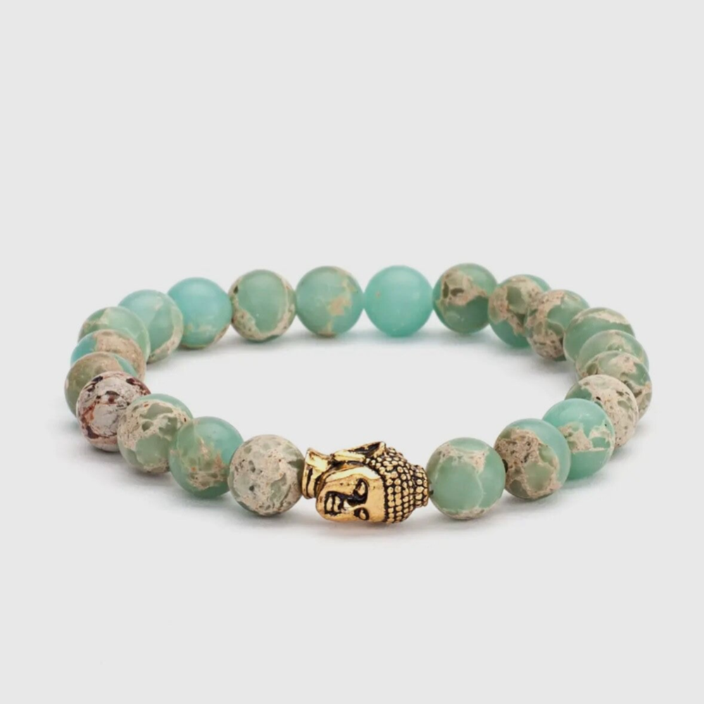 Mala armband in pastel kleur van serpentiniet