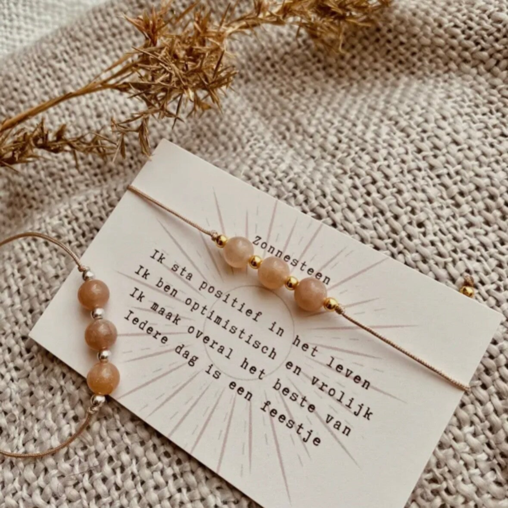 Armband Edelstenen Affirmatie - Zonnesteen