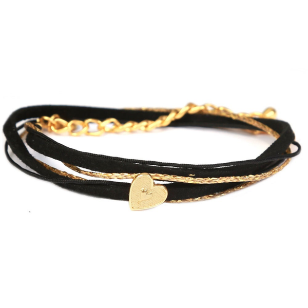 Love Ibiza - Wrap bracelet - Black heart