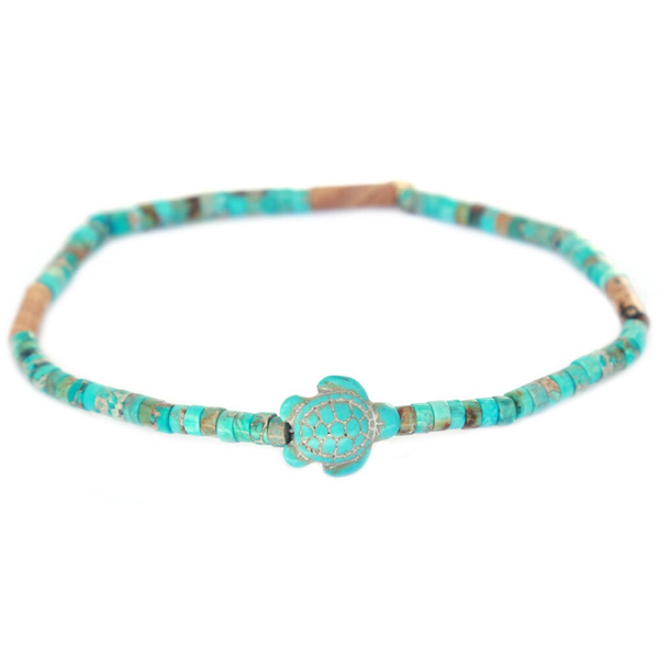 Love Ibiza - Enkelbandje turquoise turtle