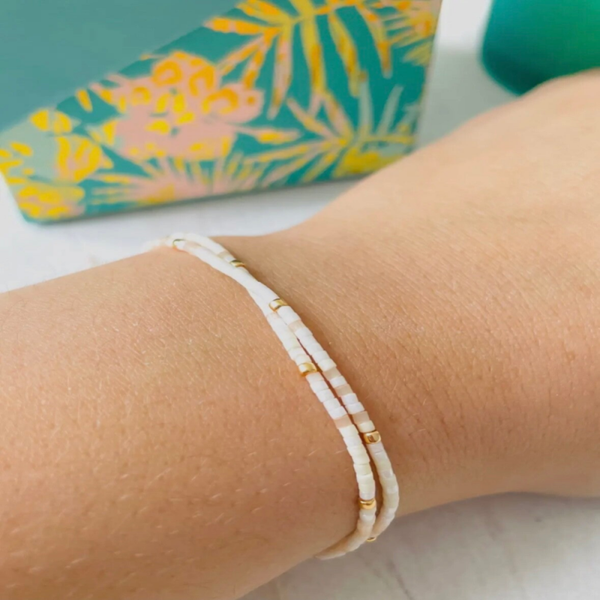 Miyuki verstelbare kralenarmbanden set - Wit