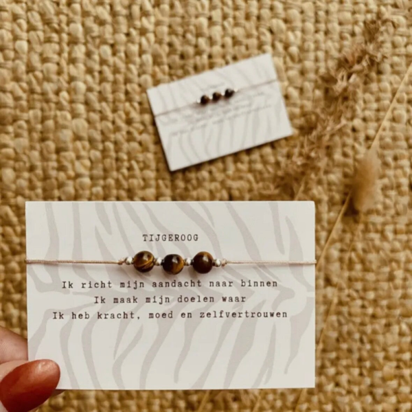 Armband Edelstenen Affirmatie - Tijgeroog