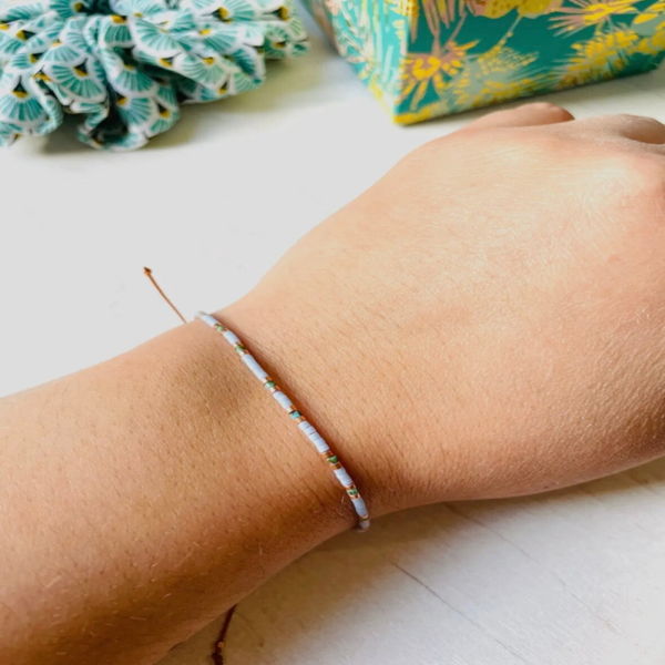 Miyuki verstelbare parelarmband- lichtblauw