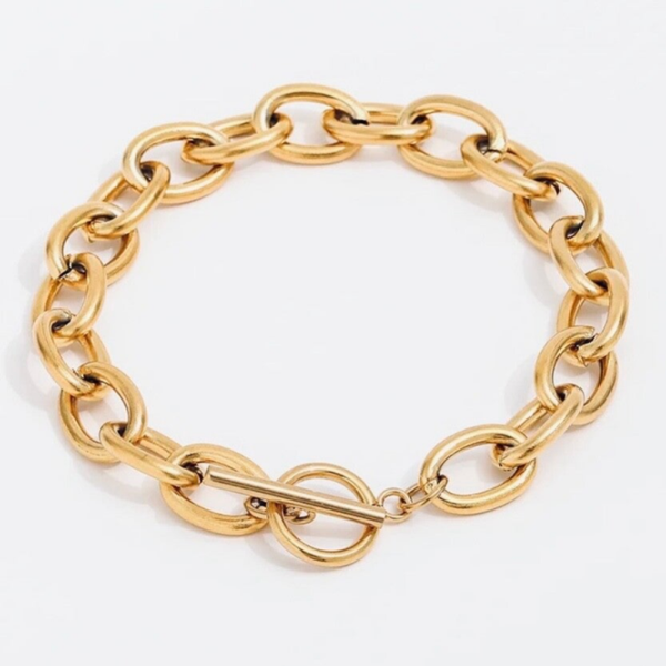 Chunky Chain gouden armband 17 cm