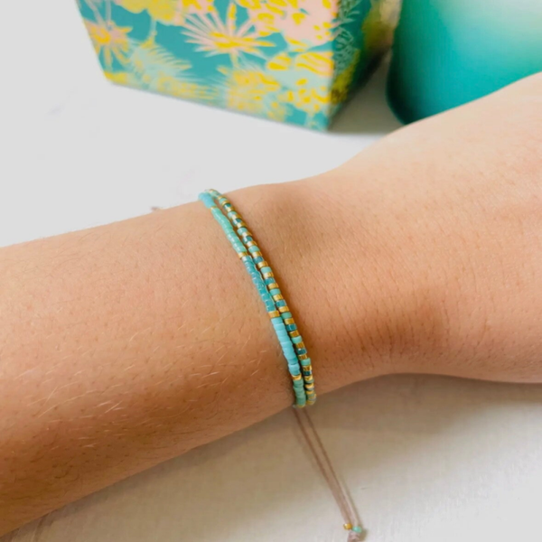 Miyuki Bead verstelbare kralenarmbandjes set - Turkoois