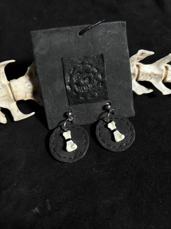 Tiny Bone Circle Earrings