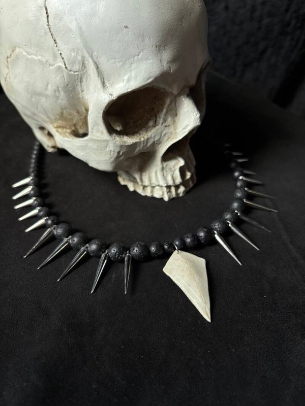Skull Cap & Spikes Necklace