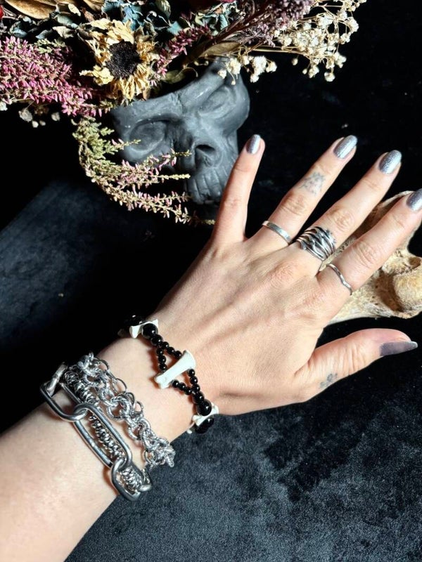 Tiny Bones Shiny Beads Bracelet