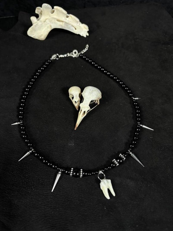 Spikes & Tooth shiny beads Necklace