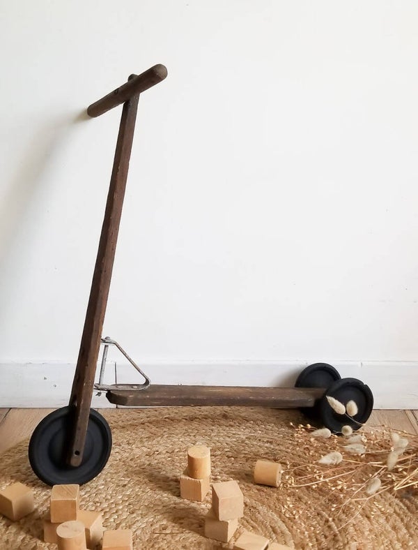 Patinette en bois brut vintage