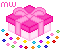 Geschenk rosa mit Konfetti