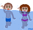 Kleene und Ötsche schwimmen