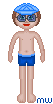 Ötsche in Badehose + Brille + Cappie