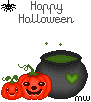 Halloween Zaubertopf mit Kürbissen