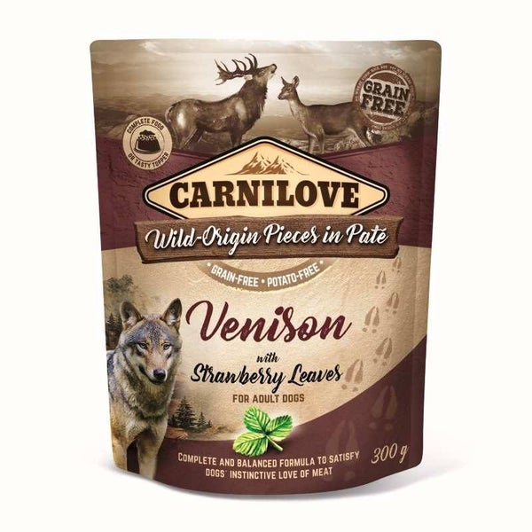 Carnilove Pouch Kalkoen & Hert met Aardbeiblad – 300 gram