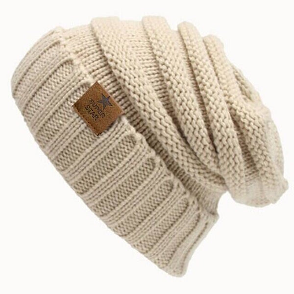 Beige gebreide muts | Gevoerd | Beanie