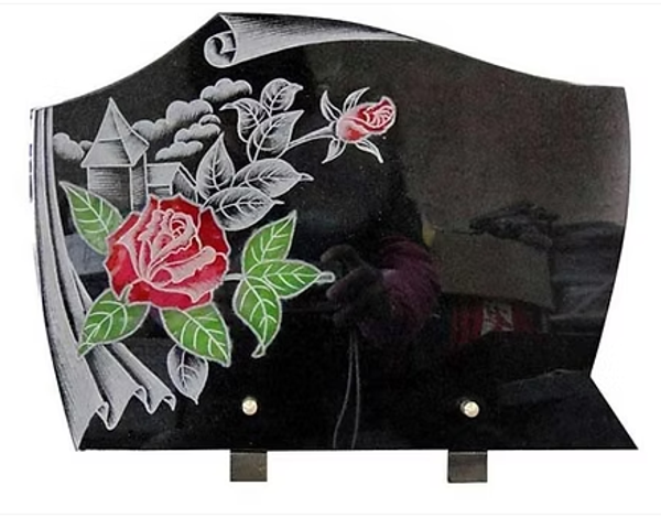 N°5 Plaque forme gravure rosier