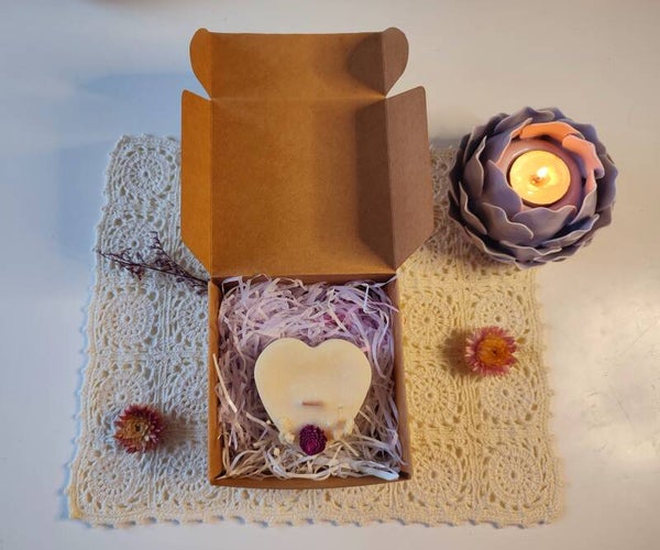 Coffret bougie coeur Fête des grands-mères