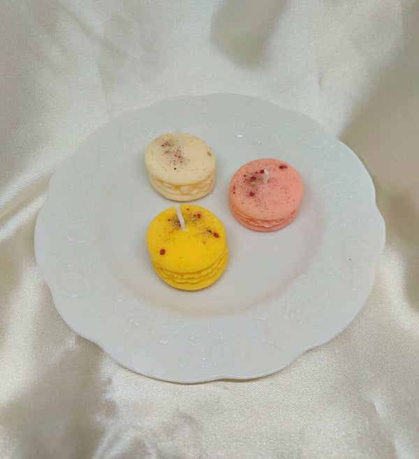 Trio de macarons fruités