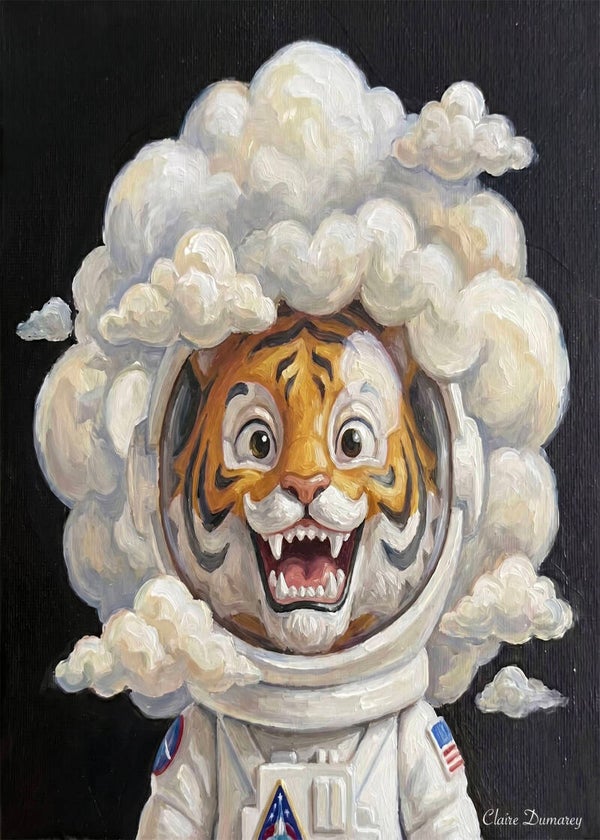 Tijger Astronaut (Wolken)