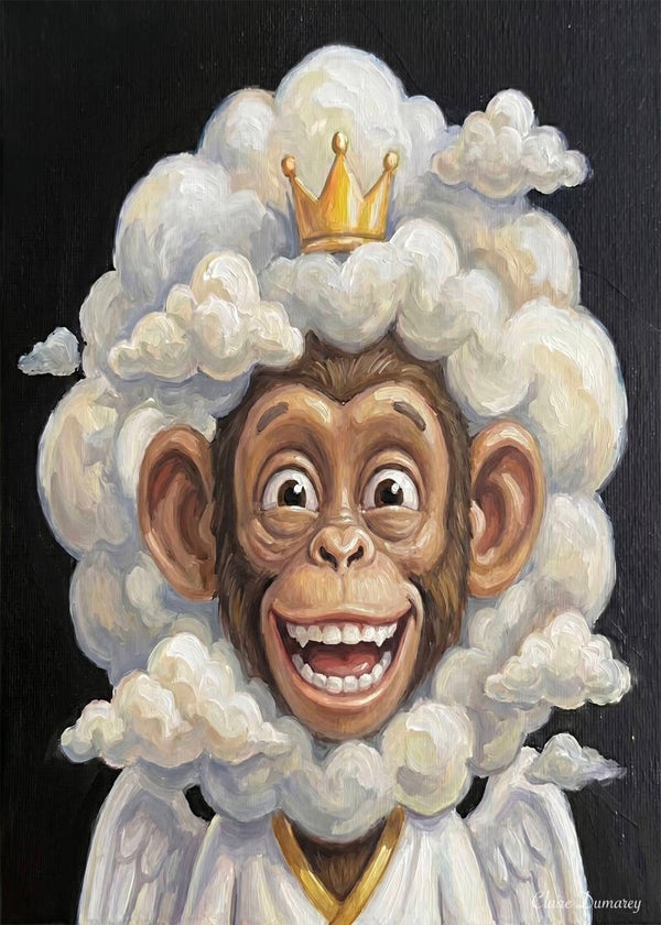 Chimpansee Engel (Wolken)
