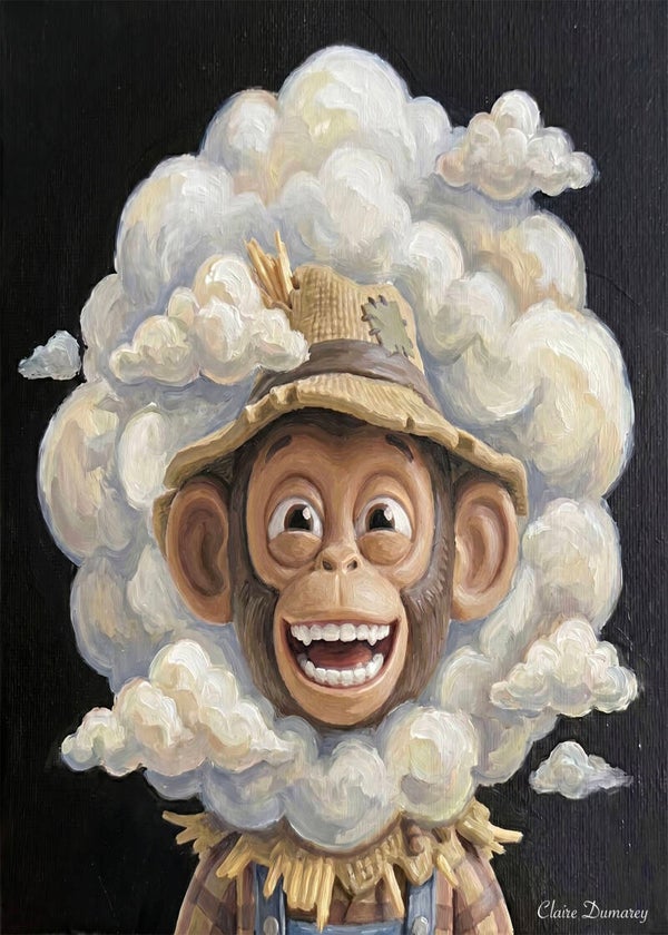 Chimpansee Vogelverschrikker (Wolken)