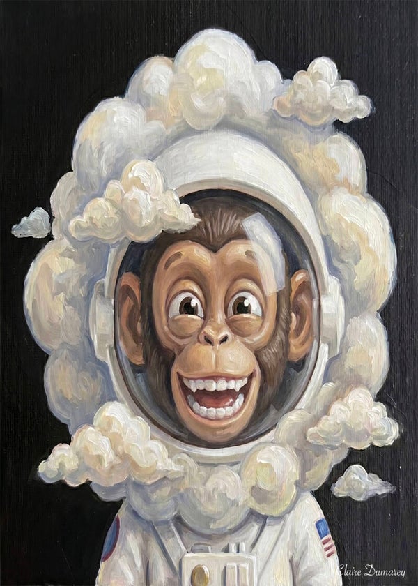 Chimpansee Astronaut (Wolken)