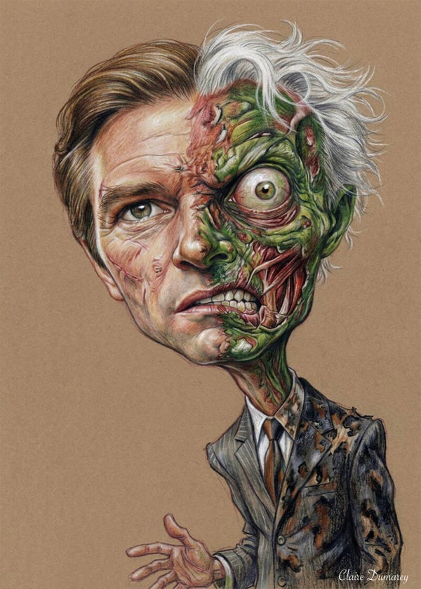 Two-Face Batman (Karikatuur)