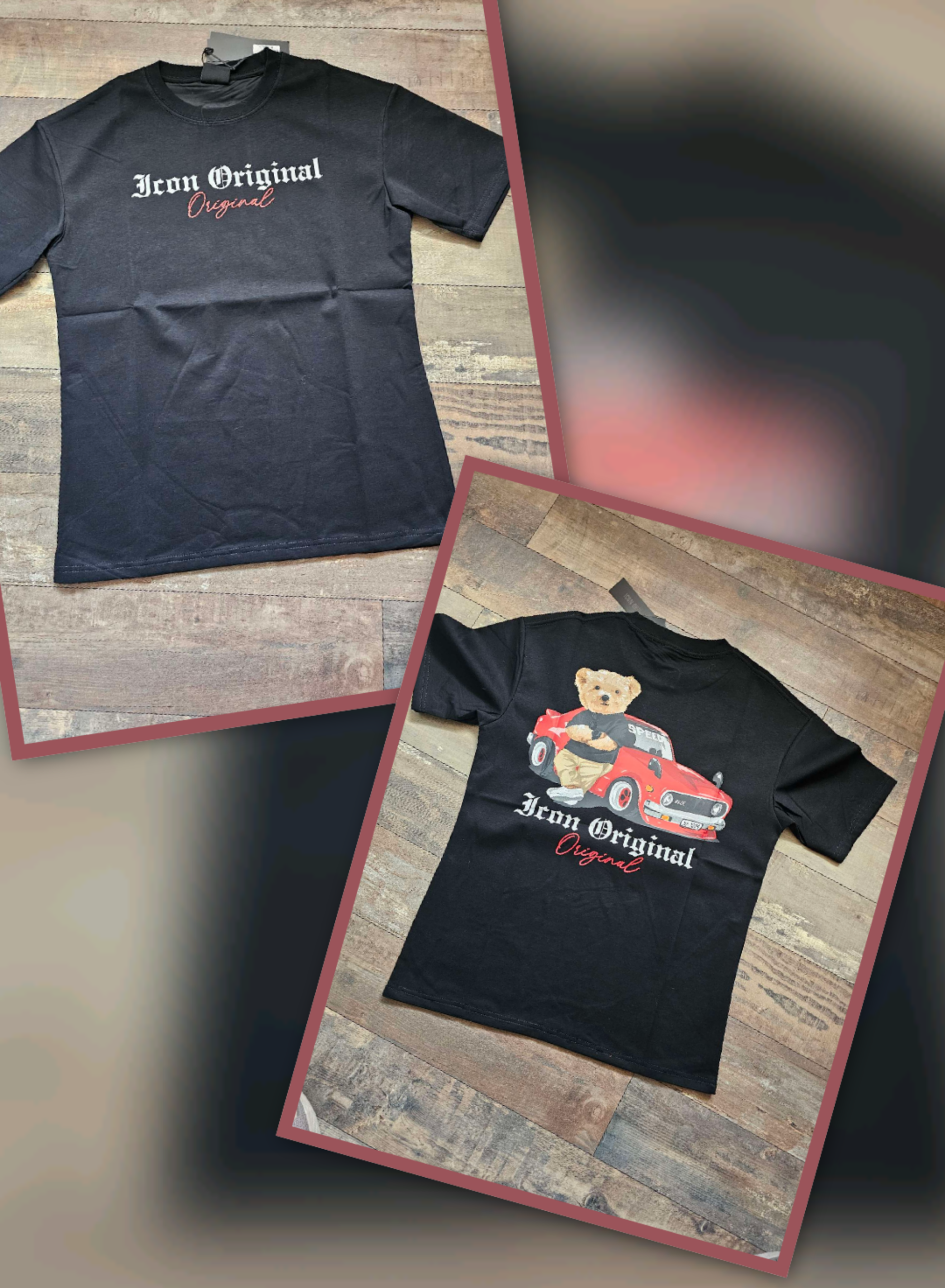 Shirt zwart rode auto