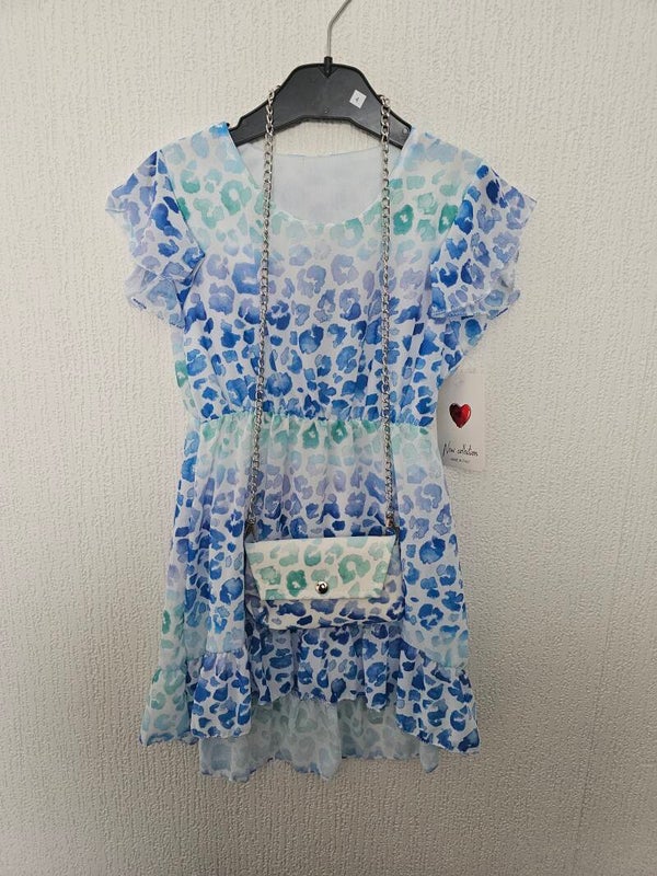 Panter met tasje  blauw/groen