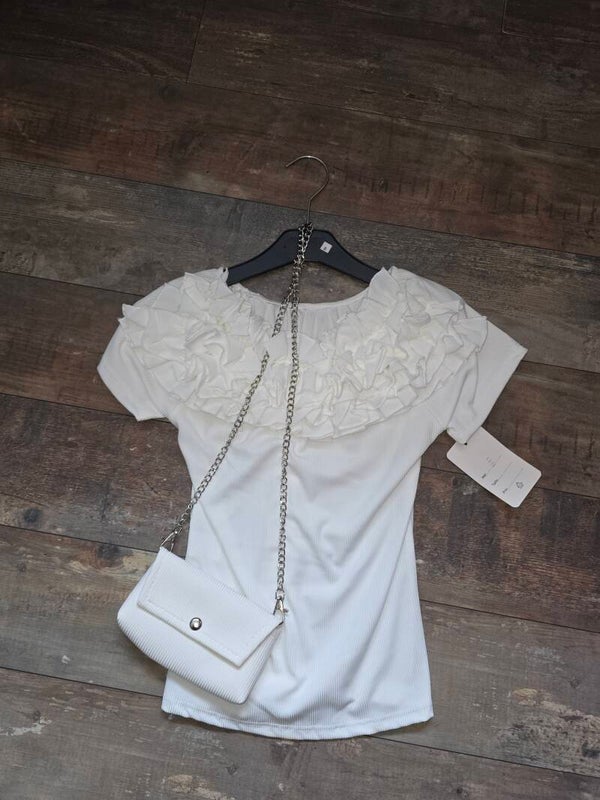 Shirt wit hals roesel