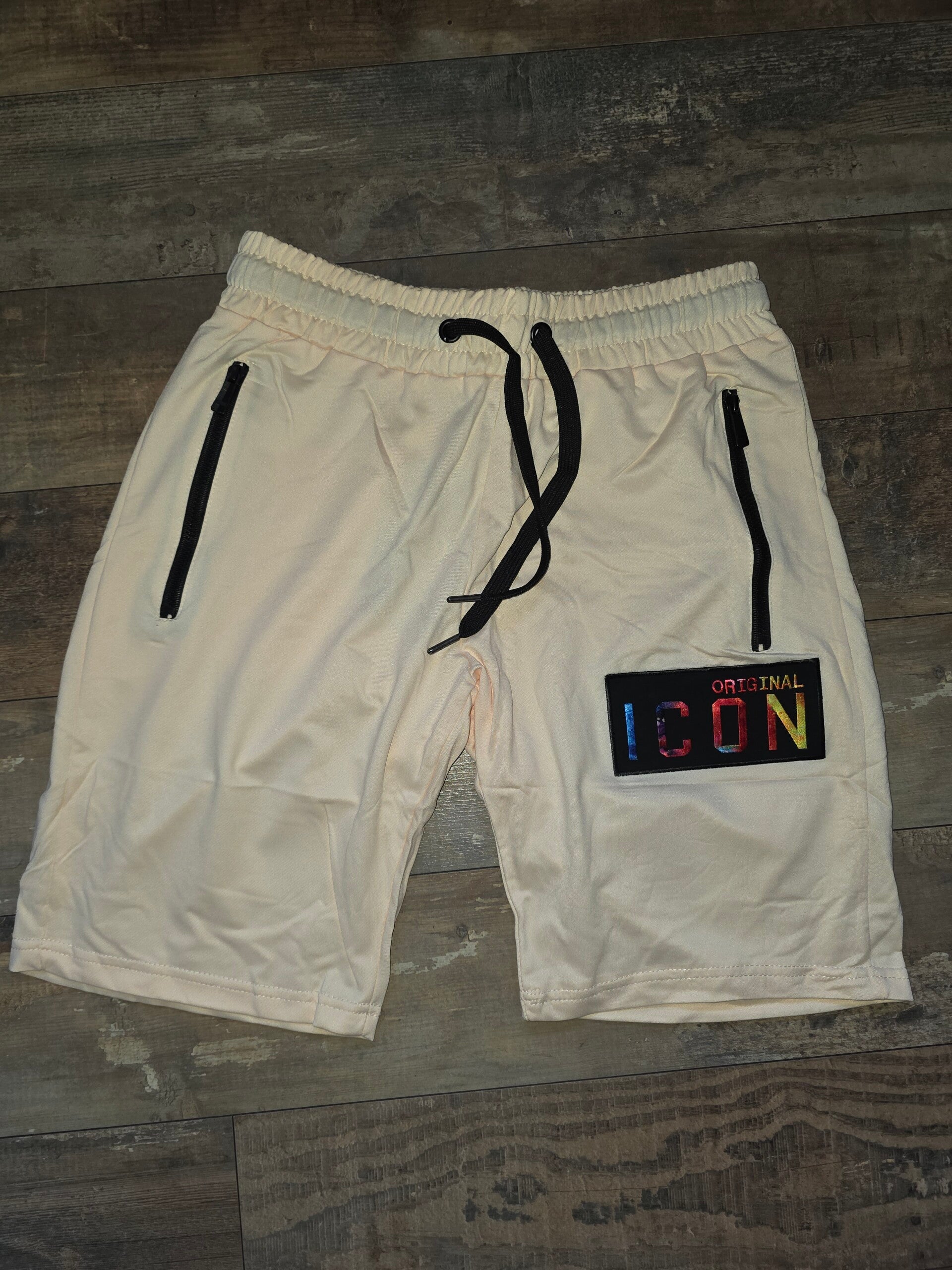 Korte broek vanille met gekleurde letters Icon