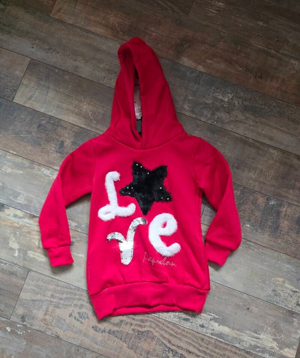 Lange sweater rood