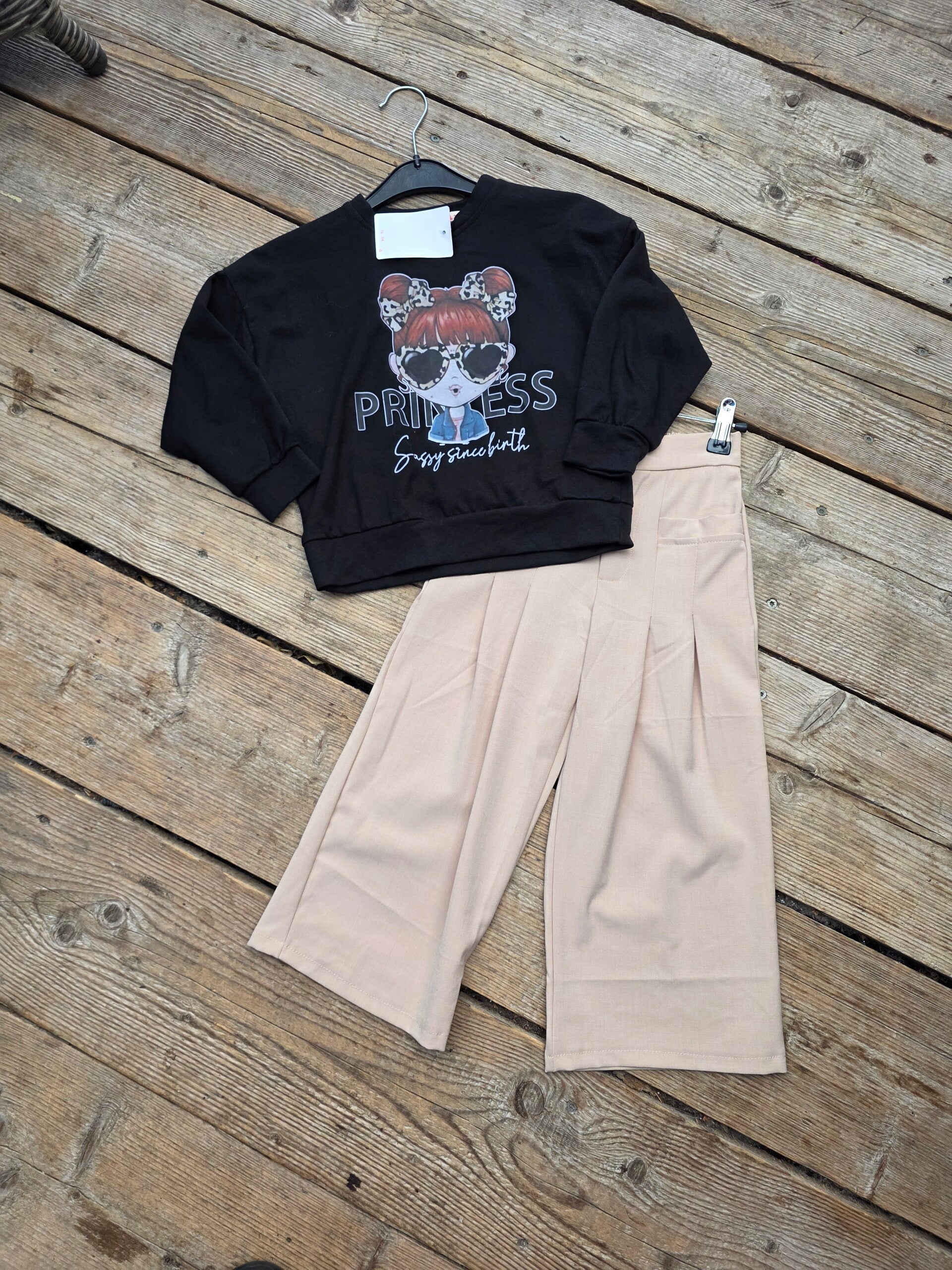 Set princess zwart  146/152