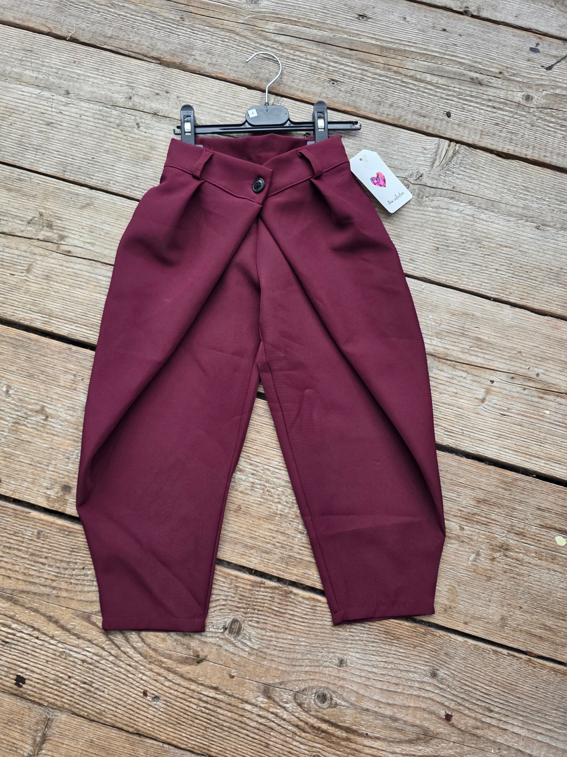 Pantalon dubbele overslag bordeaux