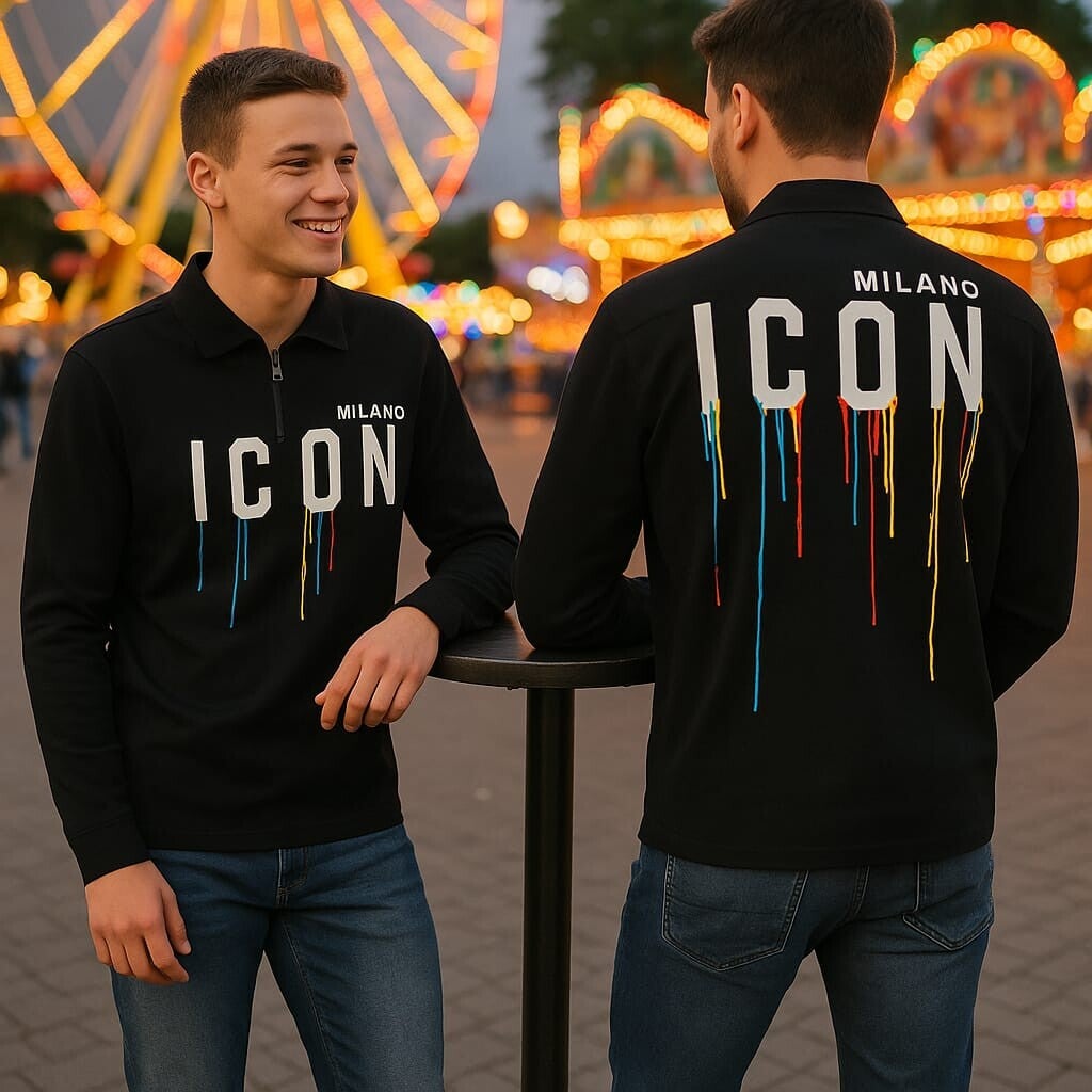 Shirt met rits zwart