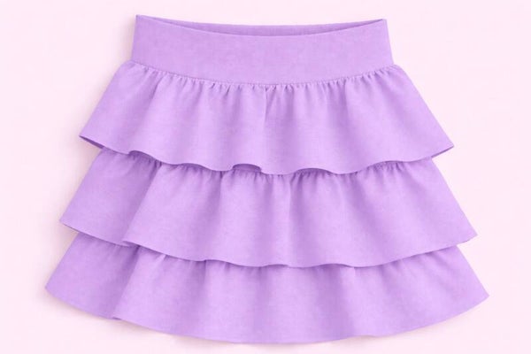 Strokenrok met kortebroek lila