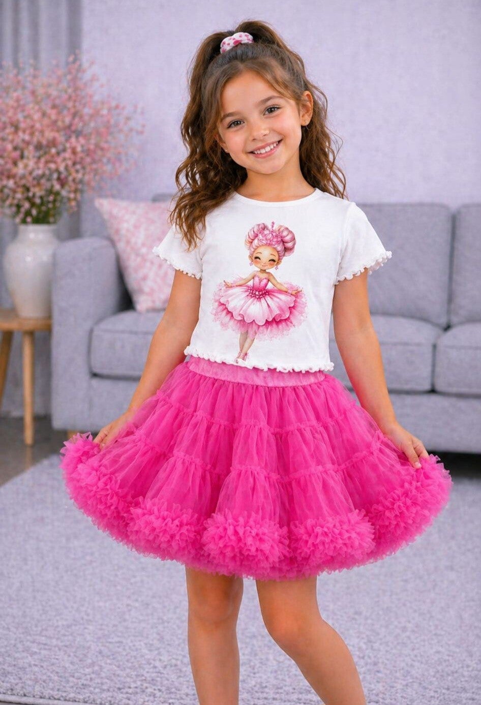 Petticoat +shirtje fuchsia
