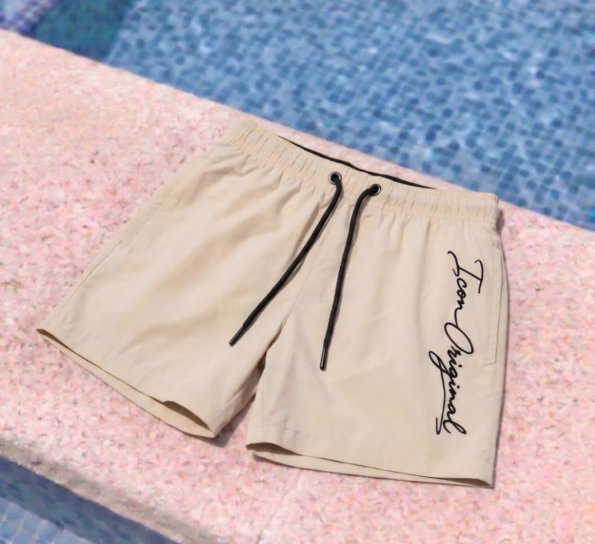 Icon zwemshorts beige