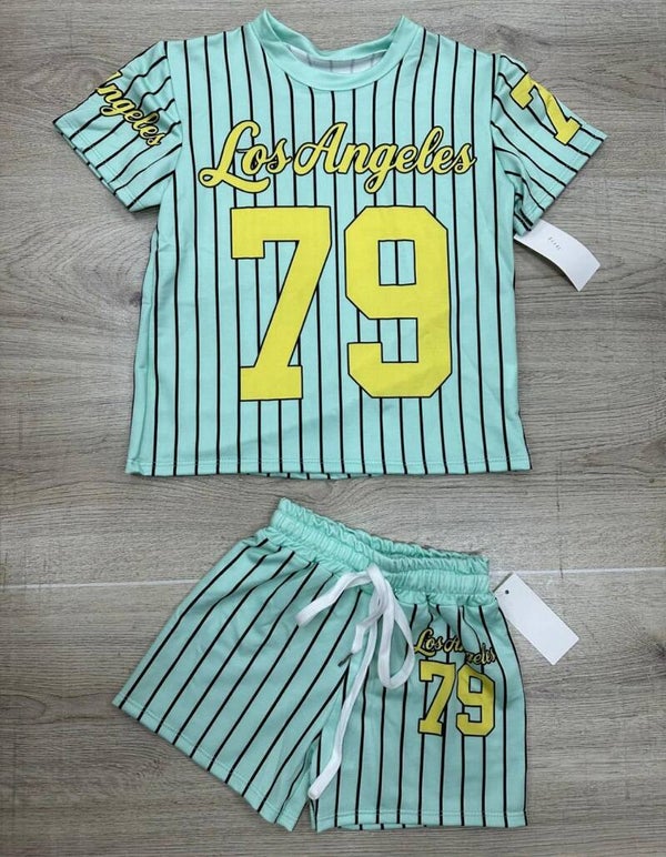 Baseball set  mint/geel