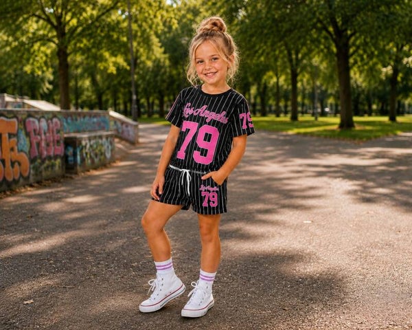 Baseball set zwart/roze